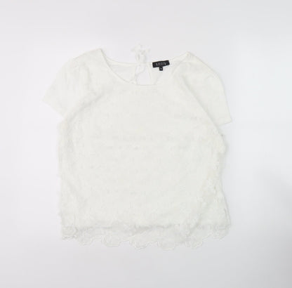 Womens UK Size 14 Soon White Basic Blouse