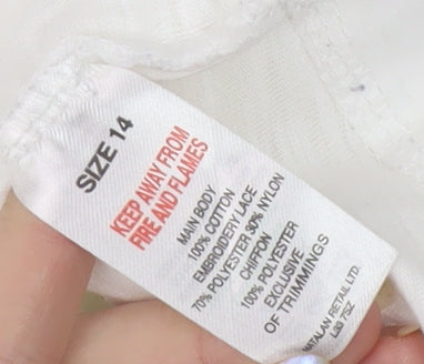 Womens UK Size 14 Soon White Basic Blouse