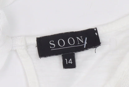 Womens UK Size 14 Soon White Basic Blouse