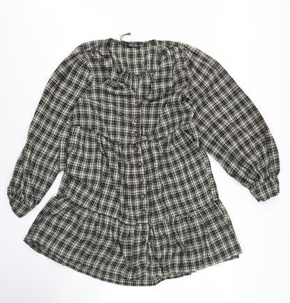 Nasty Gal Women's Multicoloured Plaid Shirt Dress Size 12