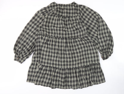 Nasty Gal Women's Multicoloured Plaid Shirt Dress Size 12