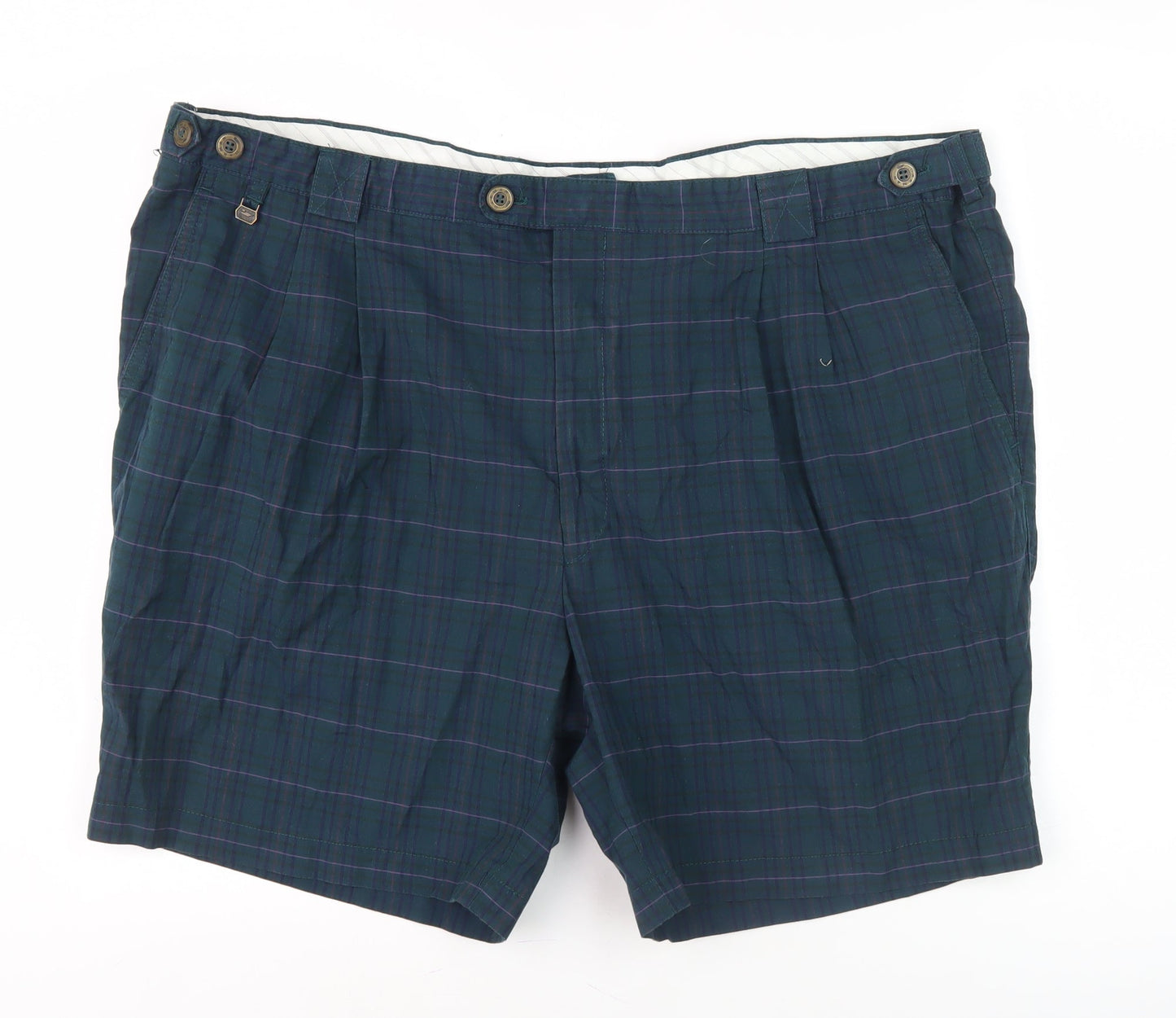 Oakman Men's Blue Check Chino Shorts Size 48