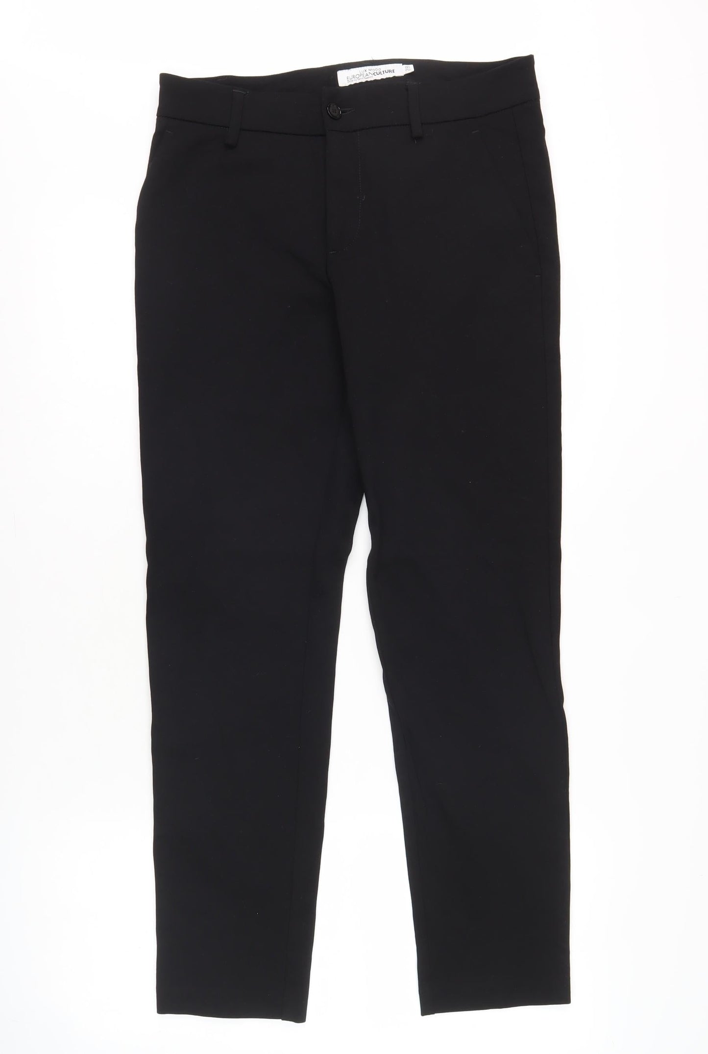 European Culture Women's Black Straight Trousers Size 10