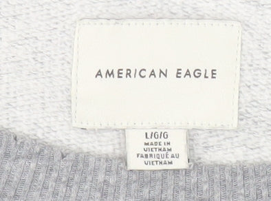 Mens UK Size L American Eagle Grey Pullover Sweatshirt