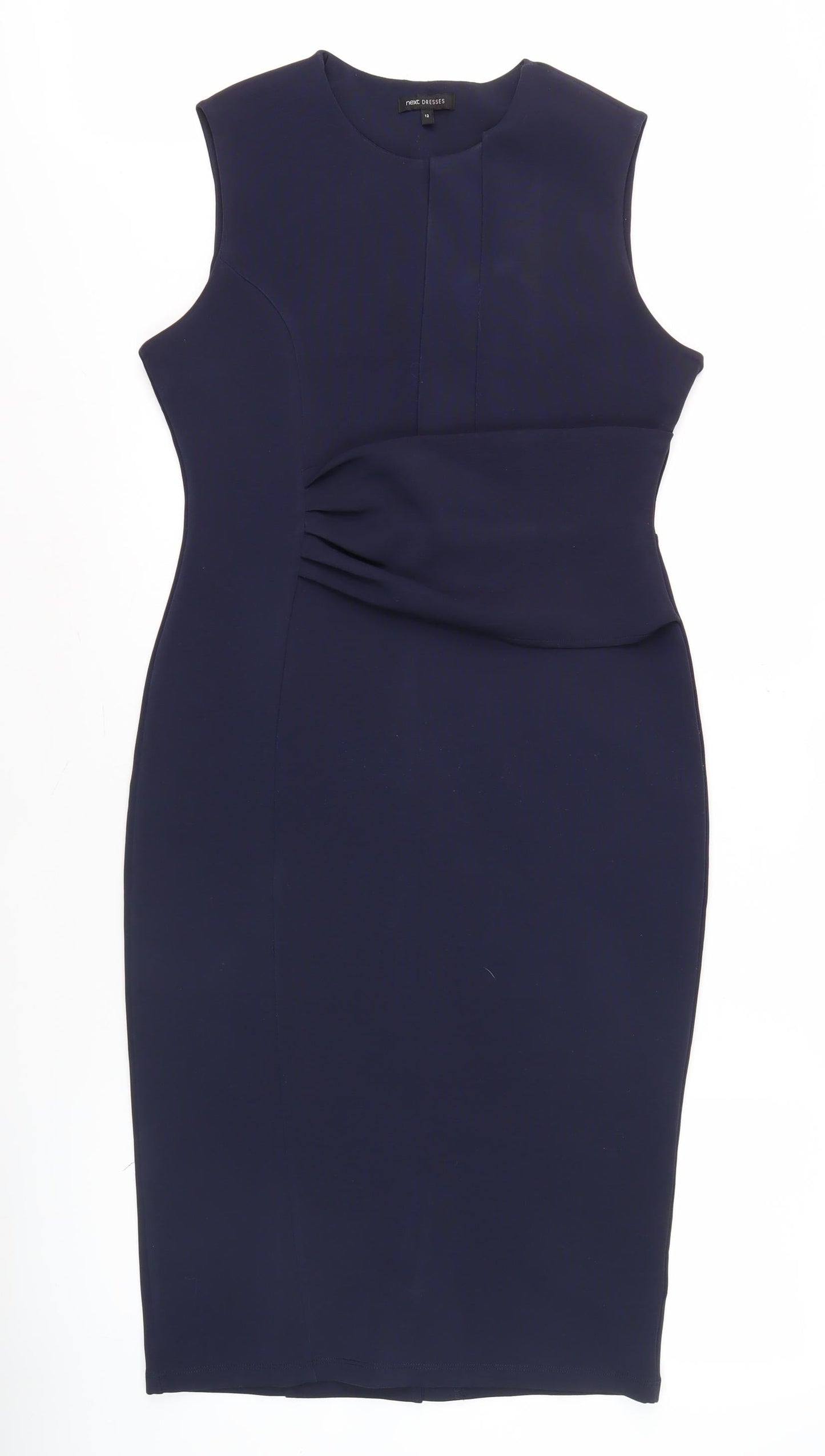 Next Women’s Blue Sheath Dress, Size 12, Knee Length, Elegant Look