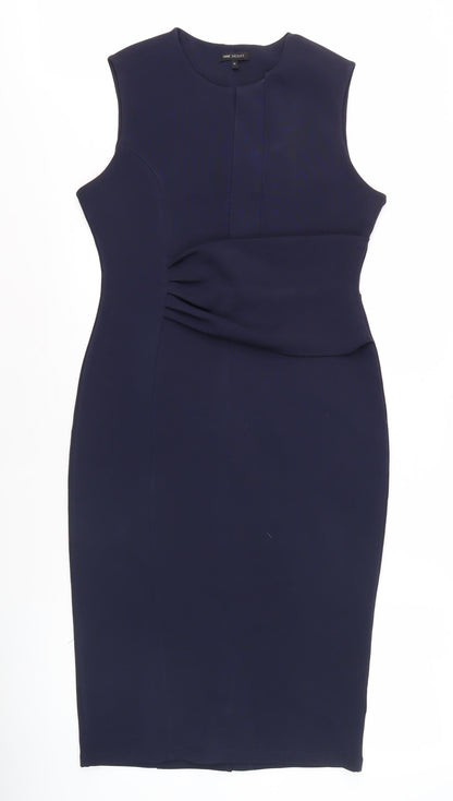 Next Women’s Blue Sheath Dress, Size 12, Knee Length, Elegant Look