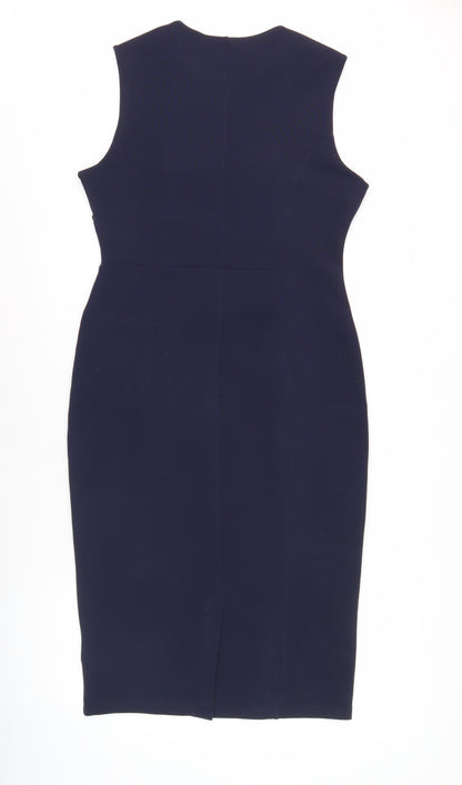 Next Women’s Blue Sheath Dress, Size 12, Knee Length, Elegant Look