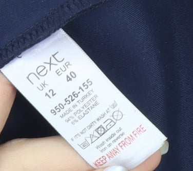 Next Women’s Blue Sheath Dress, Size 12, Knee Length, Elegant Look