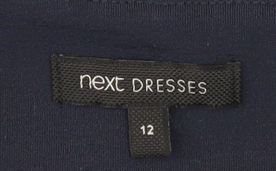 Next Women’s Blue Sheath Dress, Size 12, Knee Length, Elegant Look