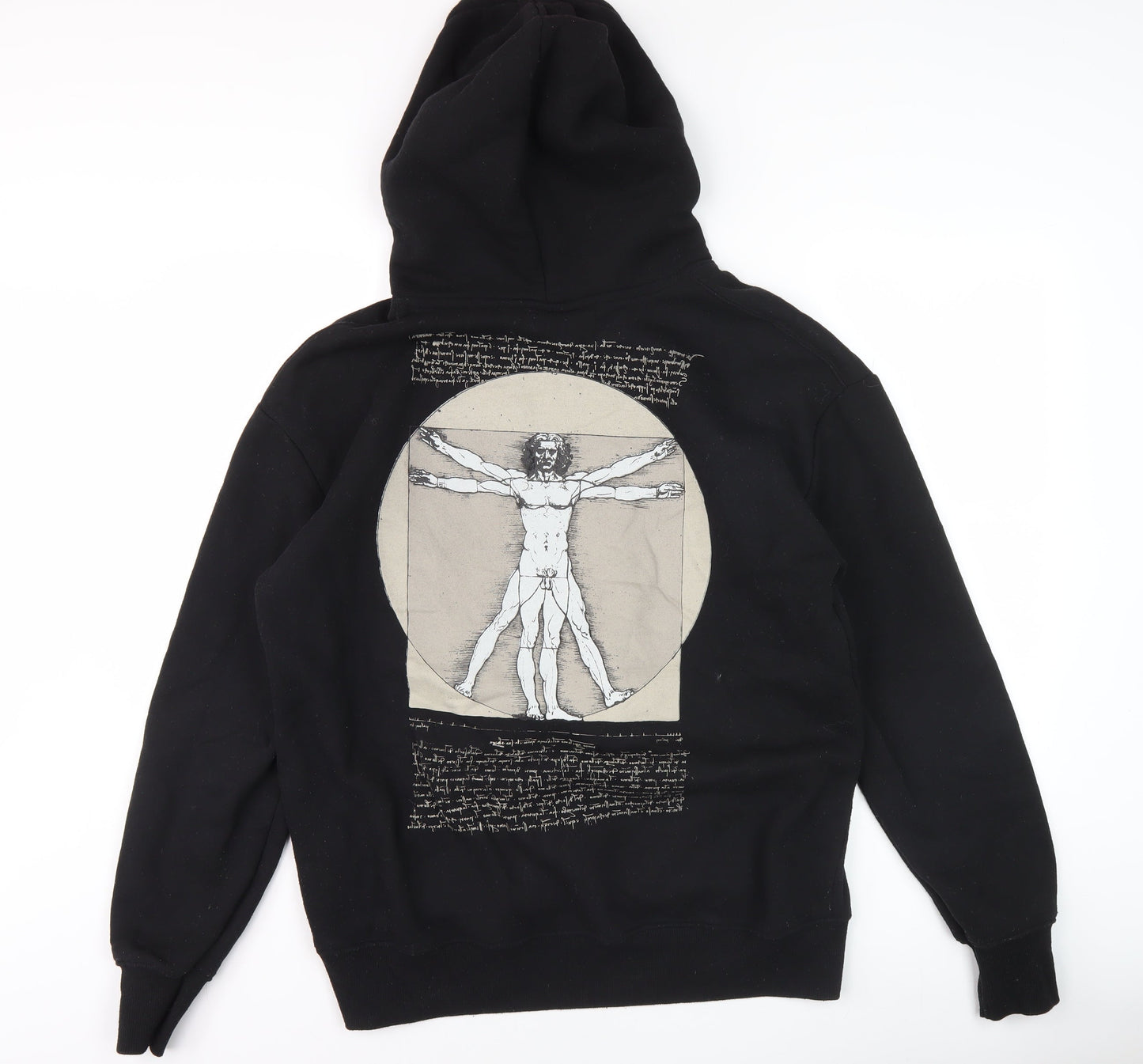 Mens UK Size M Pull&Bear Black Pullover Hoodie