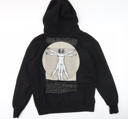 Mens UK Size M Pull&Bear Black Pullover Hoodie