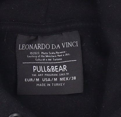 Mens UK Size M Pull&Bear Black Pullover Hoodie