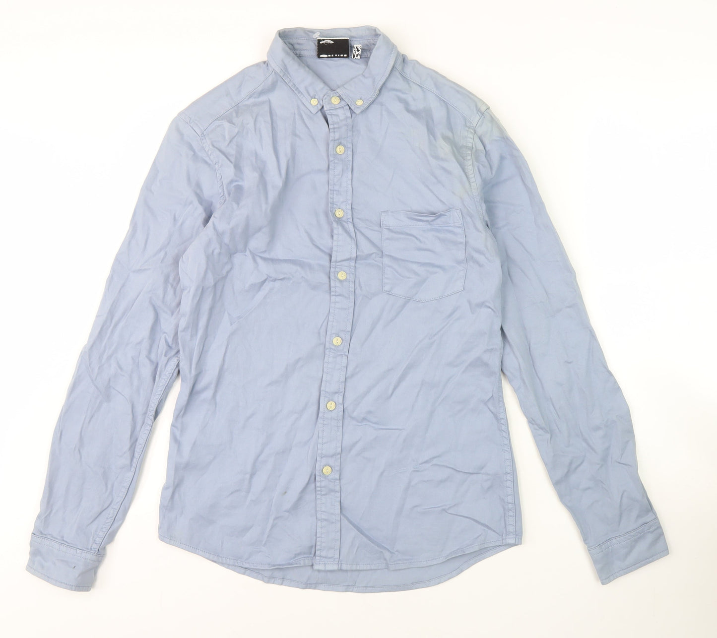 ASOS Men's Blue Button-Up Shirt, Size S