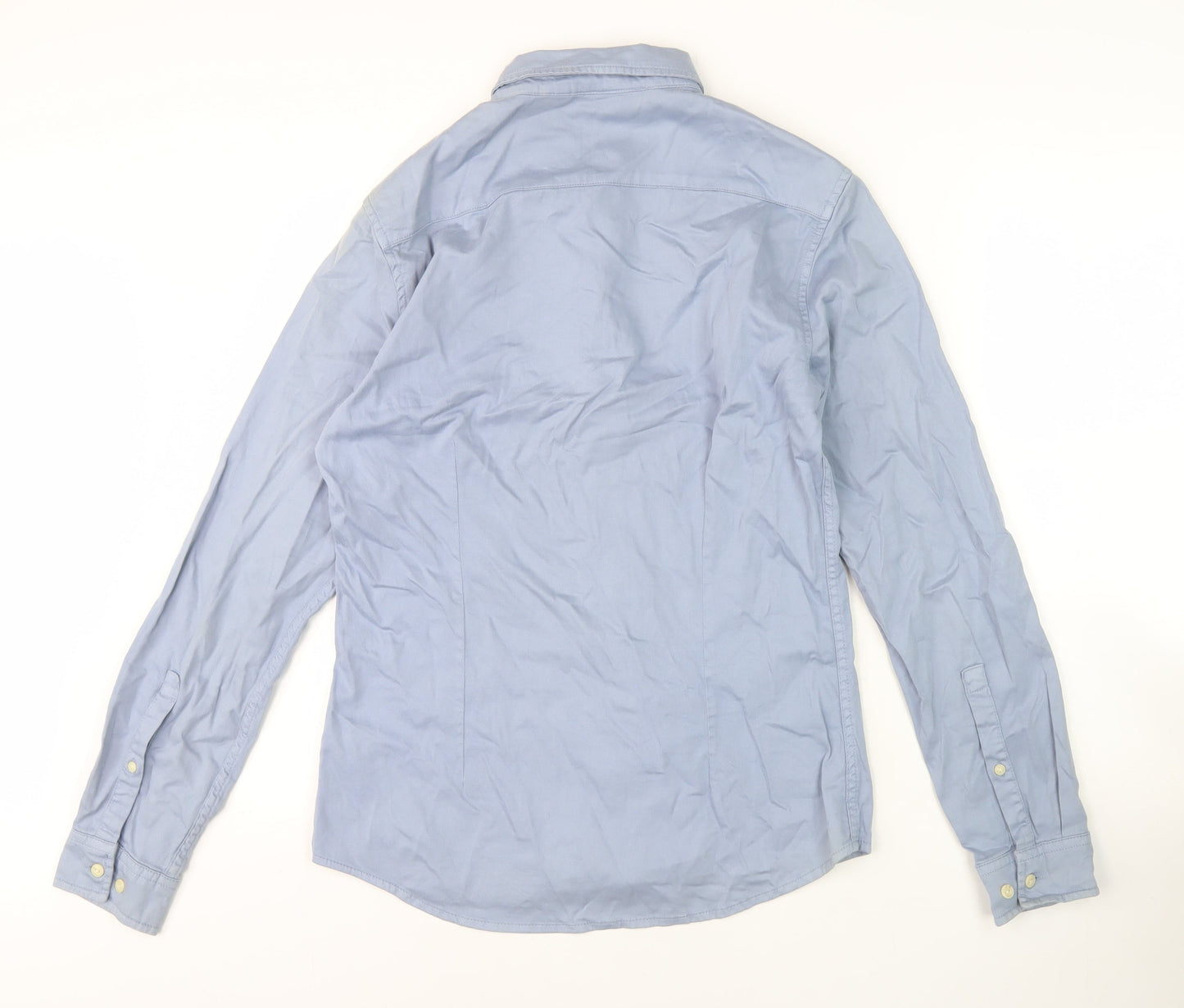 ASOS Men's Blue Button-Up Shirt, Size S