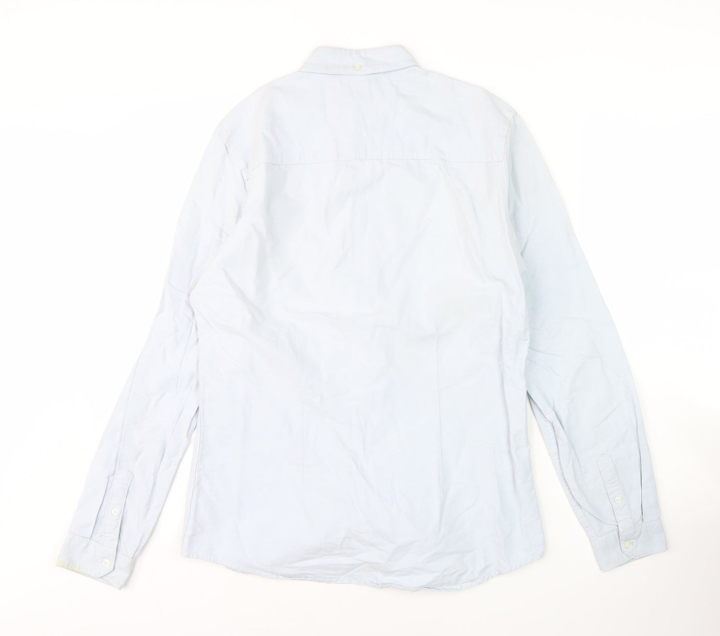 Farah Men's Blue Slim Fit Long Sleeve Shirt S