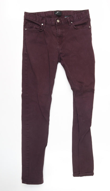 H&M Men's Purple Skinny Jeans Size 29