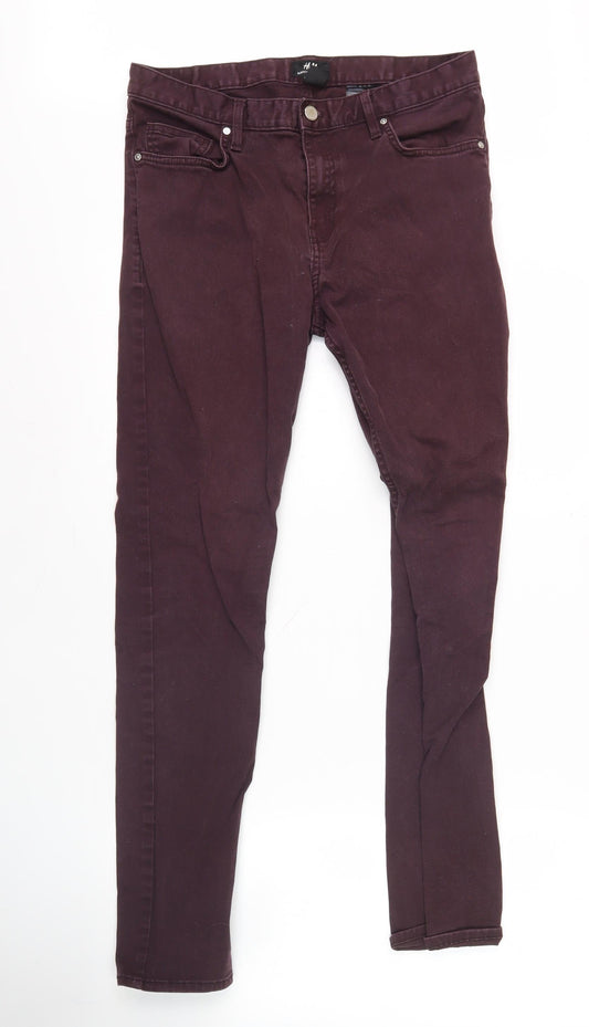 H&M Men's Purple Skinny Jeans Size 29