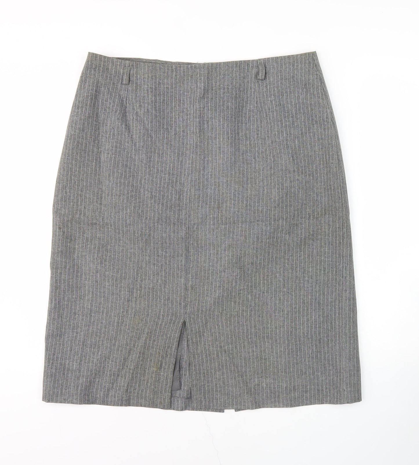 Design Essentials Women's Grey Striped Pencil Skirt