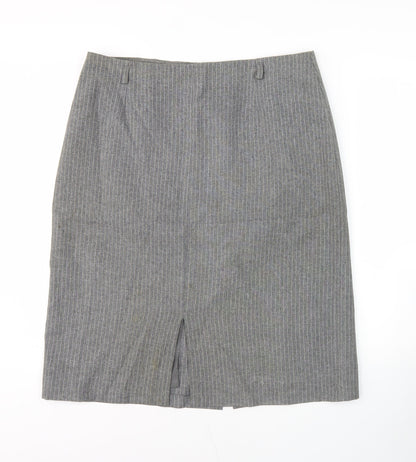 Design Essentials Women's Grey Striped Pencil Skirt