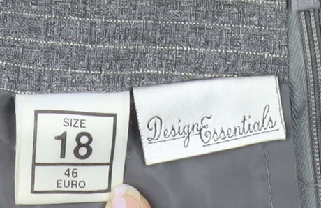 Design Essentials Women's Grey Striped Pencil Skirt