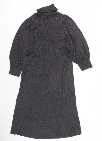 Studio Women's Grey Jumper Dress XS Long Sleeve