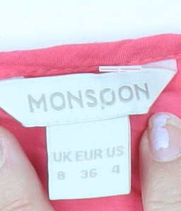 Womens UK Size 8 Monsoon Pink Basic Blouse