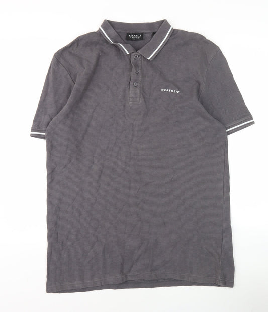 McKenzie Men's Grey Polo Shirt - Size L, Short Sleeve