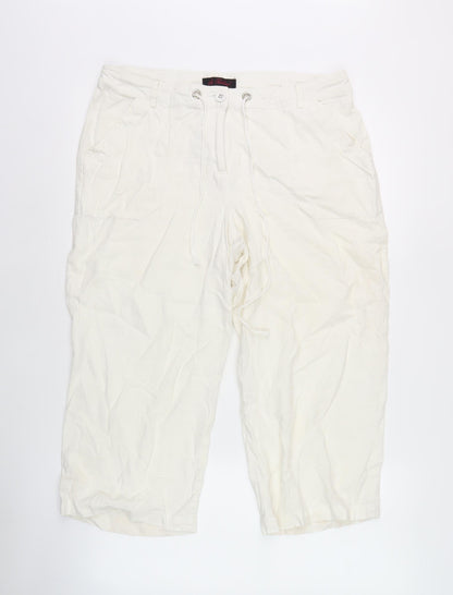 No Ordinary Women's Ivory Cropped Trousers Size 14