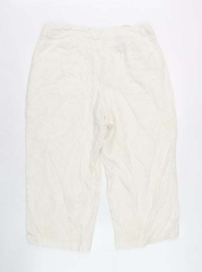 No Ordinary Women's Ivory Cropped Trousers Size 14