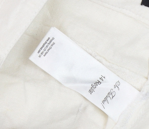 No Ordinary Women's Ivory Cropped Trousers Size 14