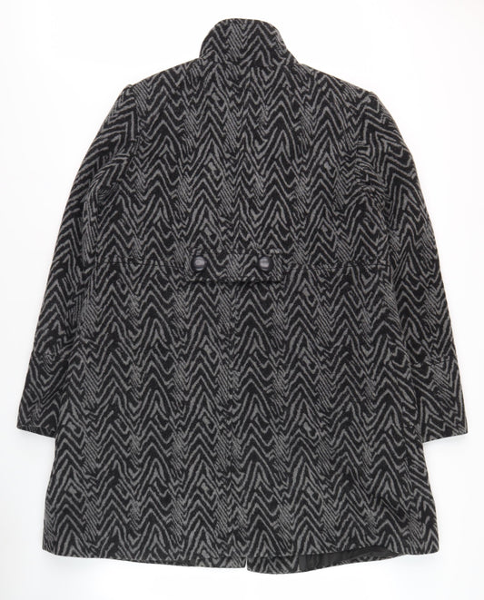 Womens UK Size M Roman Black Overcoat