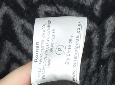 Womens UK Size M Roman Black Overcoat