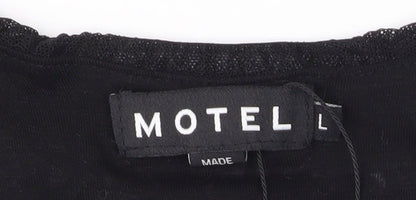 Motel Women's Black Bodycon Dress L Long Sleeve
