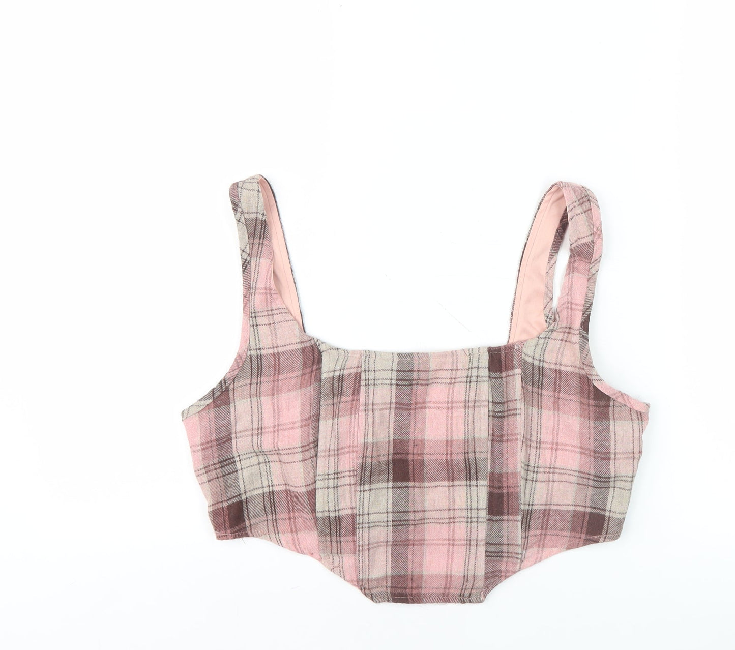 Womens UK Size 14 Missguided Pink Cropped Tank