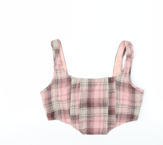 Womens UK Size 14 Missguided Pink Cropped Tank