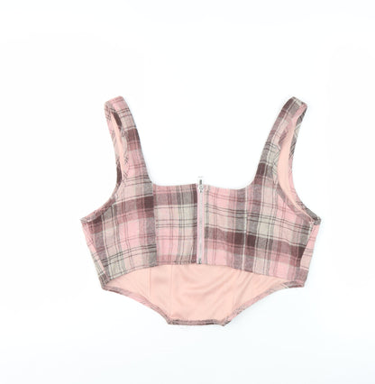 Womens UK Size 14 Missguided Pink Cropped Tank