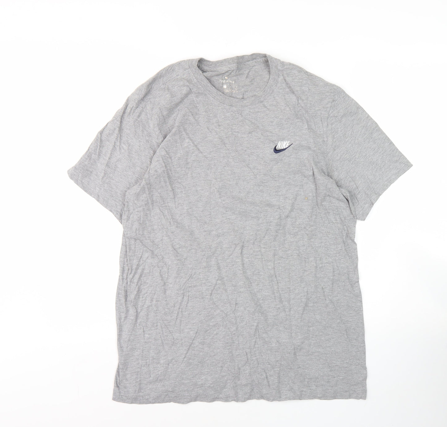 Nike Men's Grey T-Shirt Size L with Logo