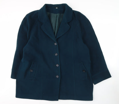 Bon Marche Women's Blue Wool Overcoat Size 20