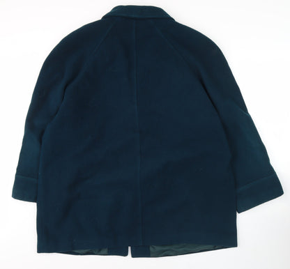 Bon Marche Women's Blue Wool Overcoat Size 20