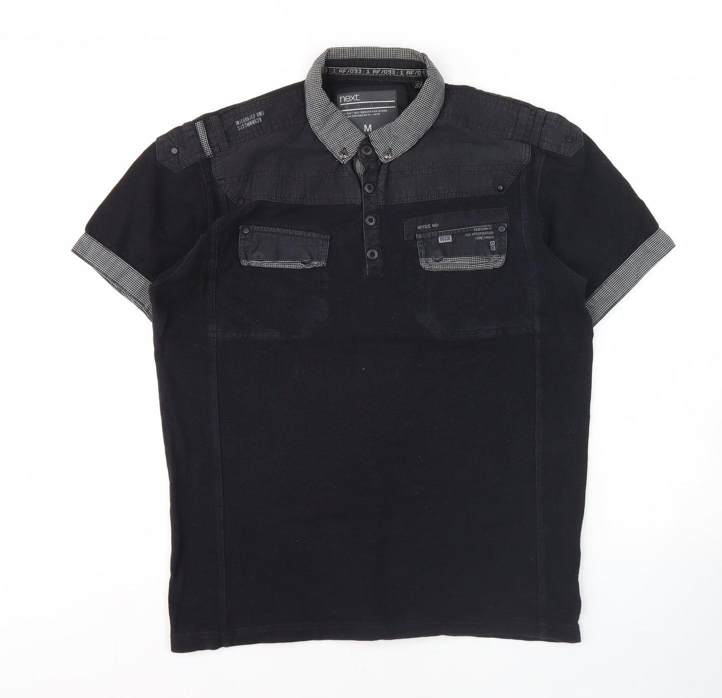 Next Men's Black Polo Shirt Medium Short Sleeve Casual