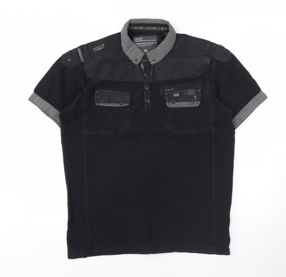 Next Men's Black Polo Shirt Medium Short Sleeve Casual