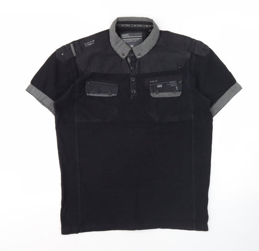 Next Men's Black Polo Shirt Medium Short Sleeve Casual
