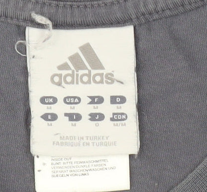 Adidas Men's Grey Graphic Print Short Sleeve T-Shirt