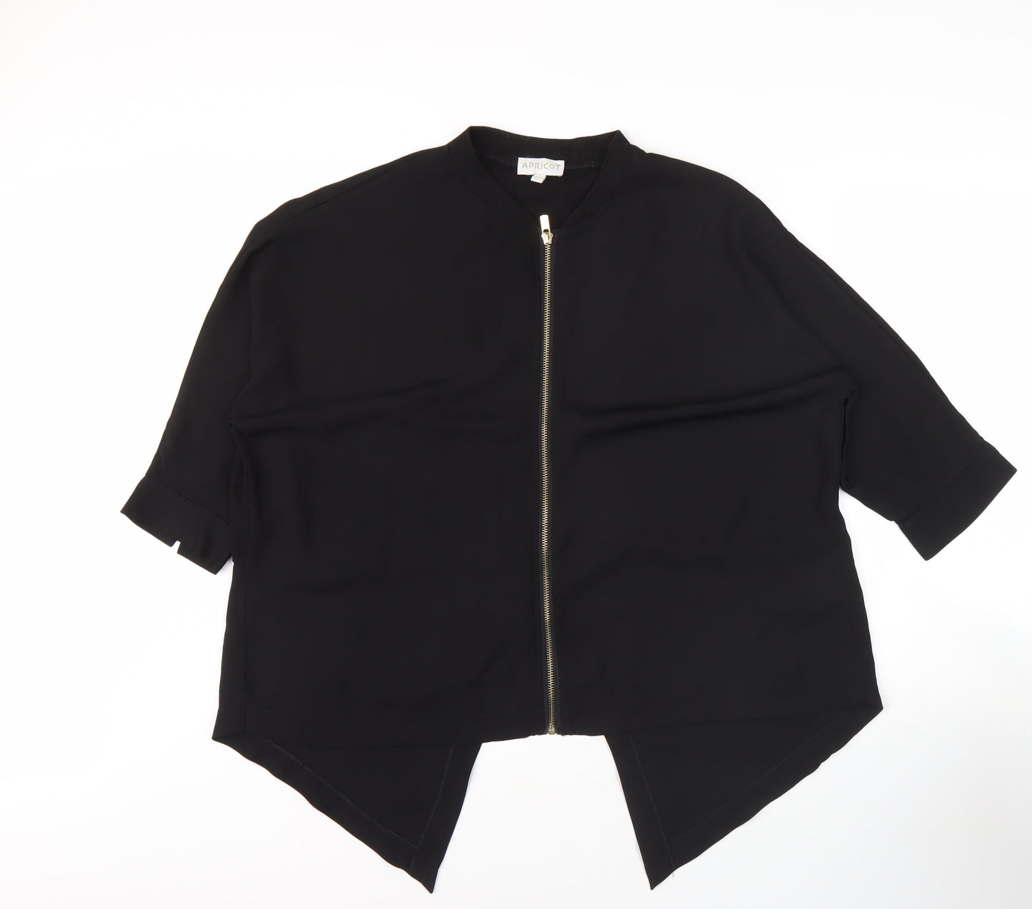 Womens UK Size 14 Apricot Black Basic Blouse