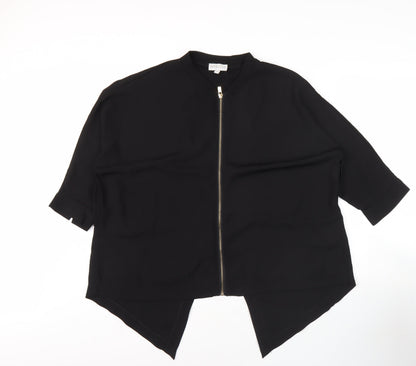 Womens UK Size 14 Apricot Black Basic Blouse