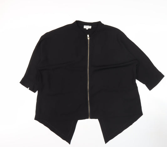 Womens UK Size 14 Apricot Black Basic Blouse