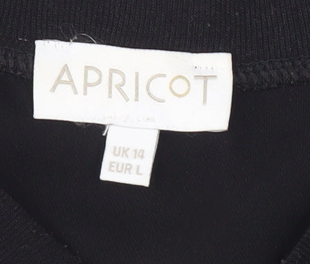 Womens UK Size 14 Apricot Black Basic Blouse