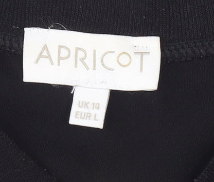Womens UK Size 14 Apricot Black Basic Blouse