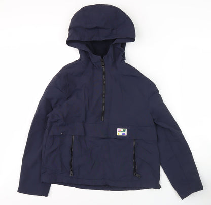 Zara Girls Blue Anorak Jacket, 13-14 Years, Hooded, Lined