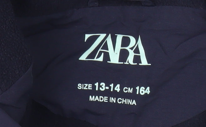 Zara Girls Blue Anorak Jacket, 13-14 Years, Hooded, Lined
